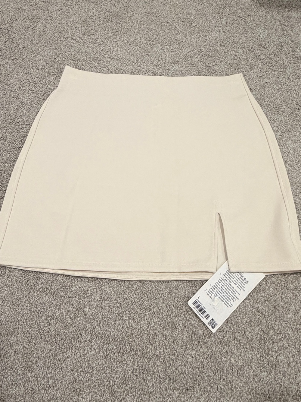 Lululemon Softstreme High Rise Mini Skirt with Front Slit - Light Ivory
